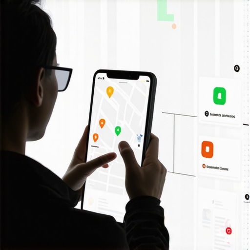 AR Local Business Interaction Augmented reality interface displaying local business map with interactive features