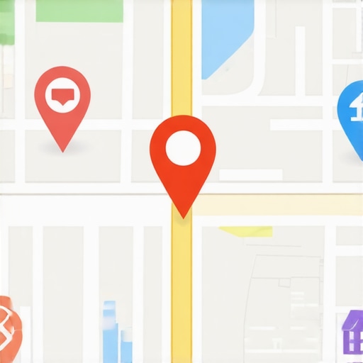 A detailed map showing optimized markers, schema, and engagement icons for local SEO.