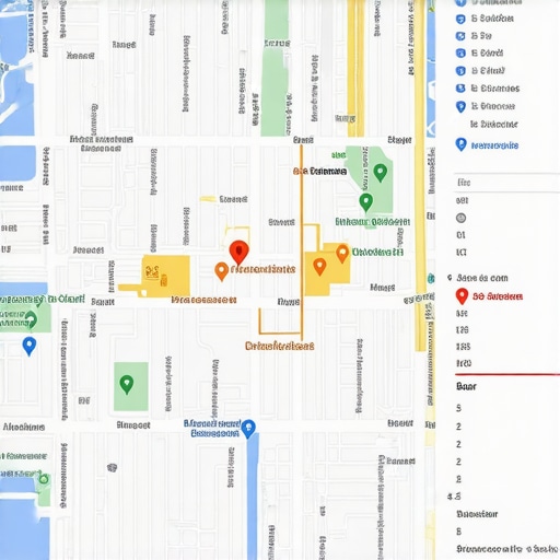 Map with data overlays illustrating advanced local SEO techniques
