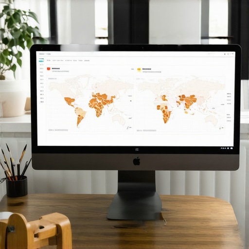Monitoring Local SEO Performance with Tools Person reviewing local SEO analytics on a laptop with charts and maps