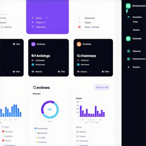Screenshot showing SEO rankings, reviews, and citation statuses on a control panel.