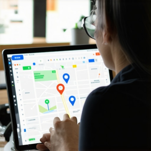 A businessman updating his Google Maps profile with local SEO strategies