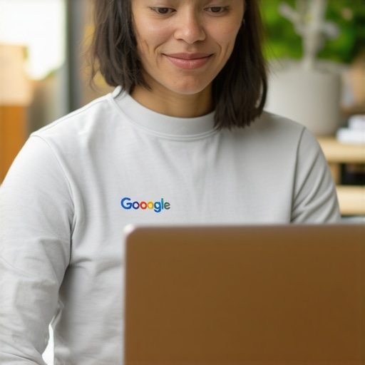 Business owner editing Google profile on laptop