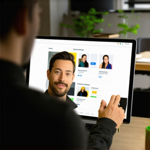 Business owner editing Google My Business listing on a laptop