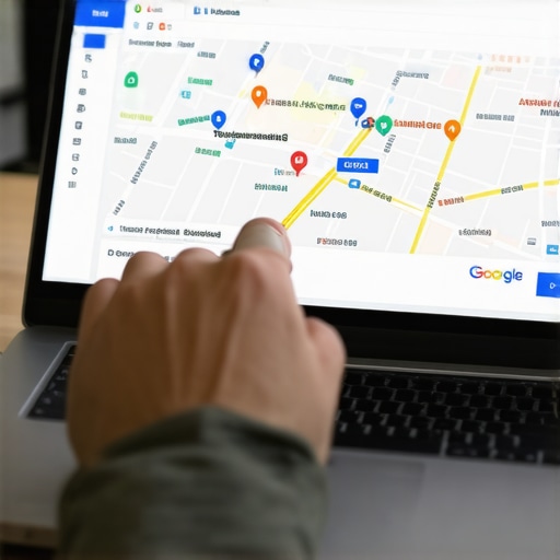 Person editing Google My Business profile on laptop