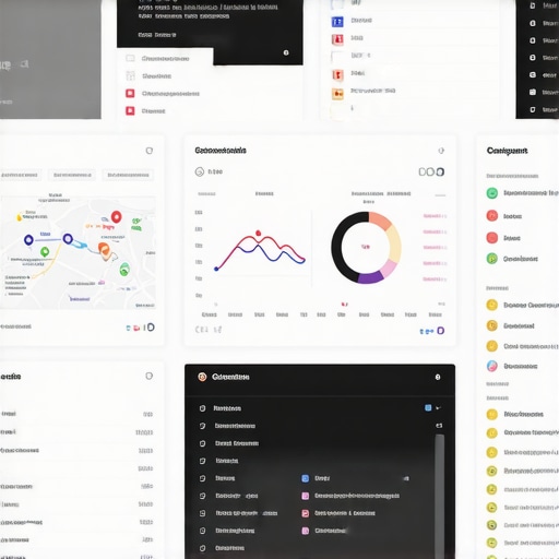 Screenshot of SEO tools dashboard displaying local search analytics and maps