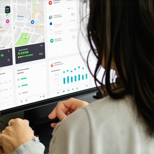 Business owner reviewing local search and customer intent data on a digital screen.