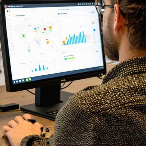 Business owner reviewing maps and analytics for local SEO improvement