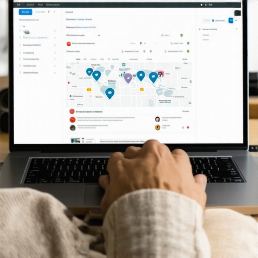 Person analyzing local SEO metrics and citation data on laptop