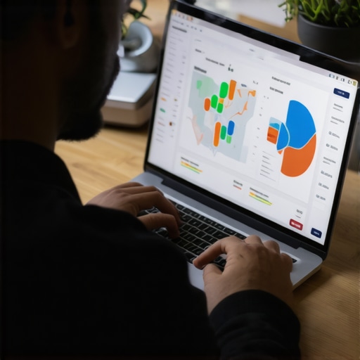 A person reviewing analytics and maps for local business growth.