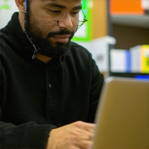 Optimizing Your Google Business Profile Business owner editing their Google Business Profile on a laptop inside the store