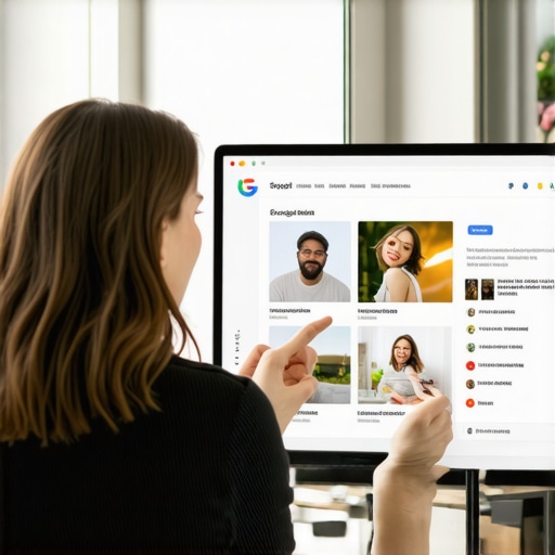 Optimizing a Google Business profile for local SEO Small business owner editing and updating Google My Business profile on a laptop.
